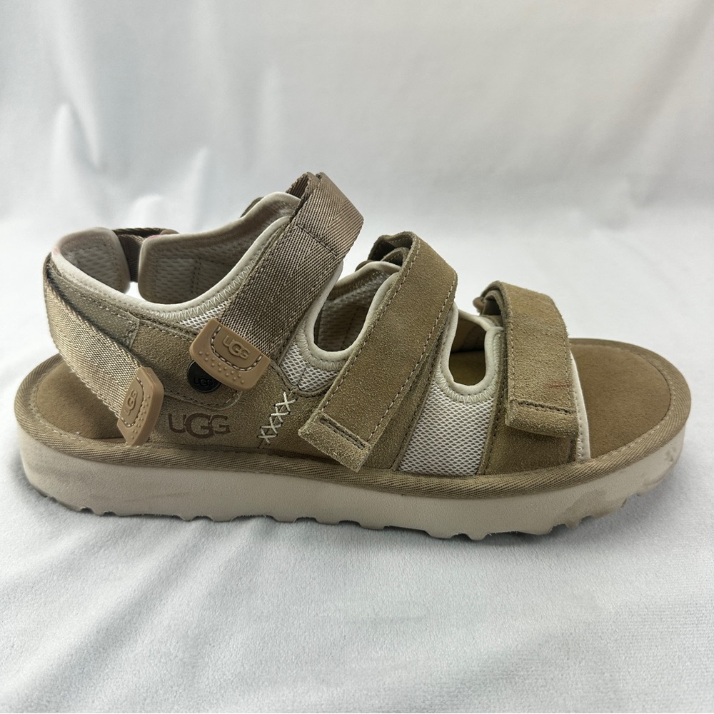 UGG Sport Sandals Mens Goldencoast Multistrap Suede 10 Foam Beige Beach Summer - Picture 8 of 12